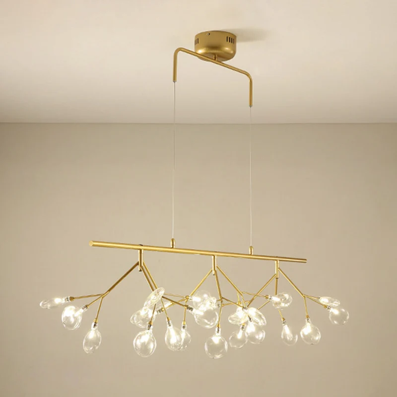 Cordon de suspension réglable, 27 lumières, éclairage d'île, pendentif moderne en métal luciole pour chambre à coucher Cle...