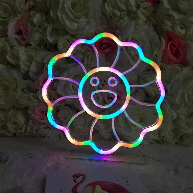 Dessin animé forme assortie néon éclairage plastique enfants chambre LED lampe de nuit en blanc Clearhalo