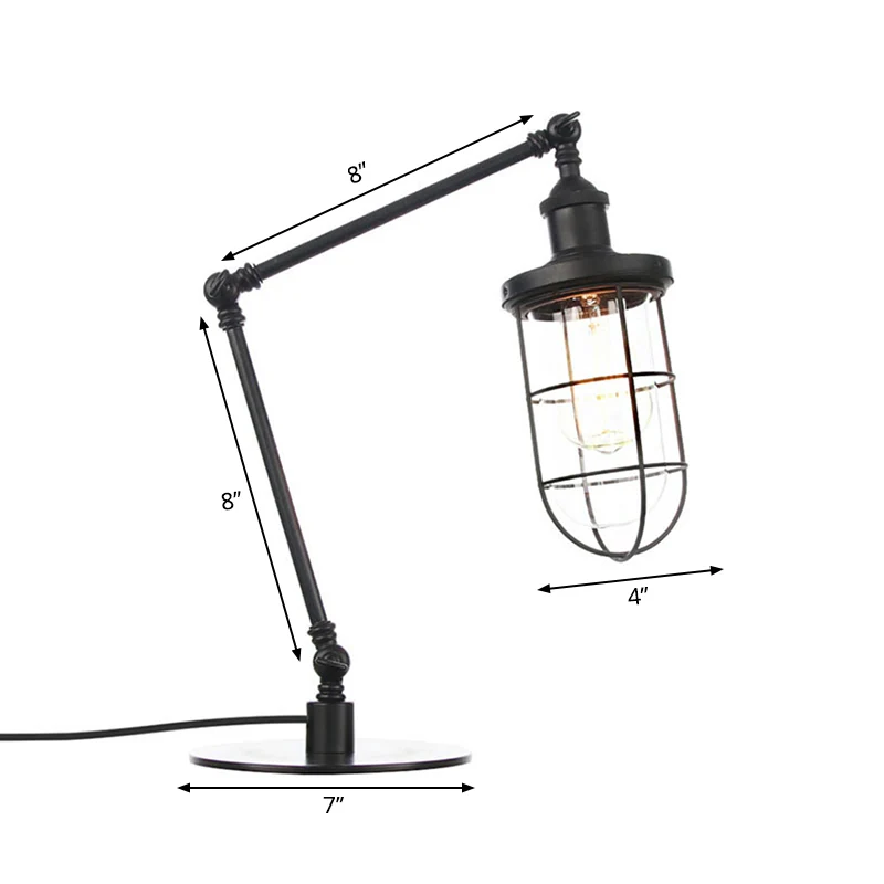 Fil de protection en métal, éclairage de Table de Style nautique, 1 lumière réglable, noir/laiton, lampe de Table pour Res...