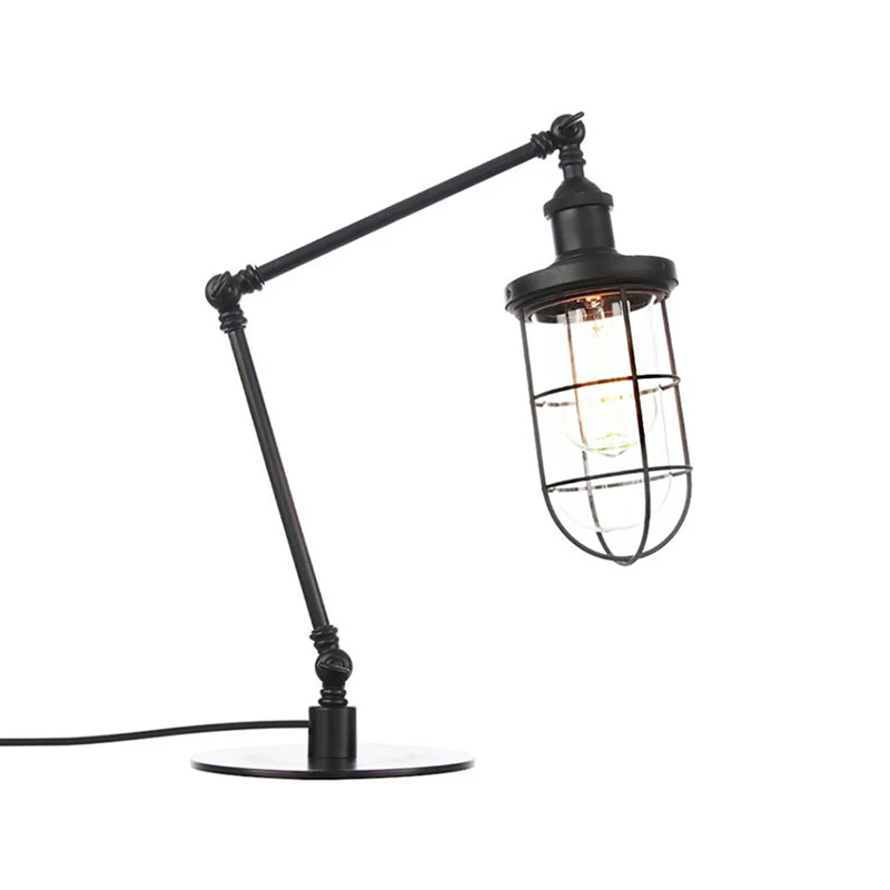 Fil de protection en métal, éclairage de Table de Style nautique, 1 lumière réglable, noir/laiton, lampe de Table pour Res...