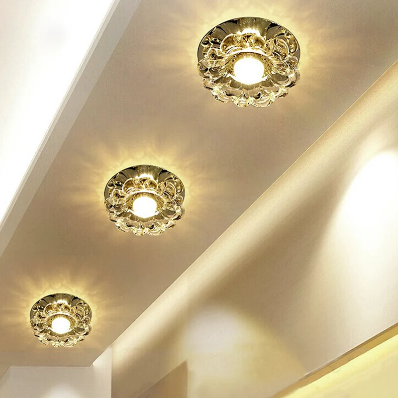 Floweret – plafonnier LED en cristal ambre moderne, luminaire de plafond pour porche Clearhalo
