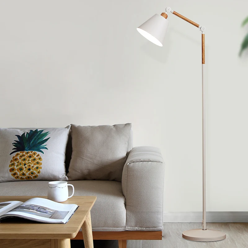 Lampadaire conique rotatif à une ampoule, lampe sur pied nordique en métal pour salon Clearhalo