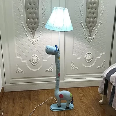 Lampadaire en forme de girafe avec abat-jour conique 1 lampe en tissu animal pour chambre à coucher Clearhalo