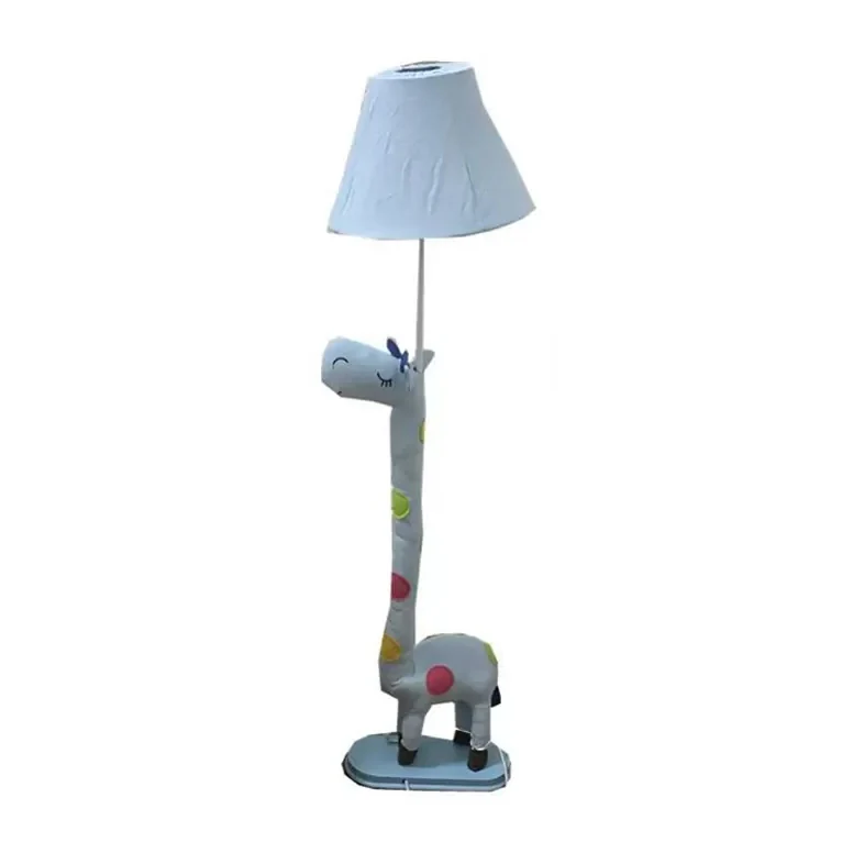 Lampadaire en forme de girafe avec abat-jour conique 1 lampe en tissu animal pour chambre à coucher Clearhalo