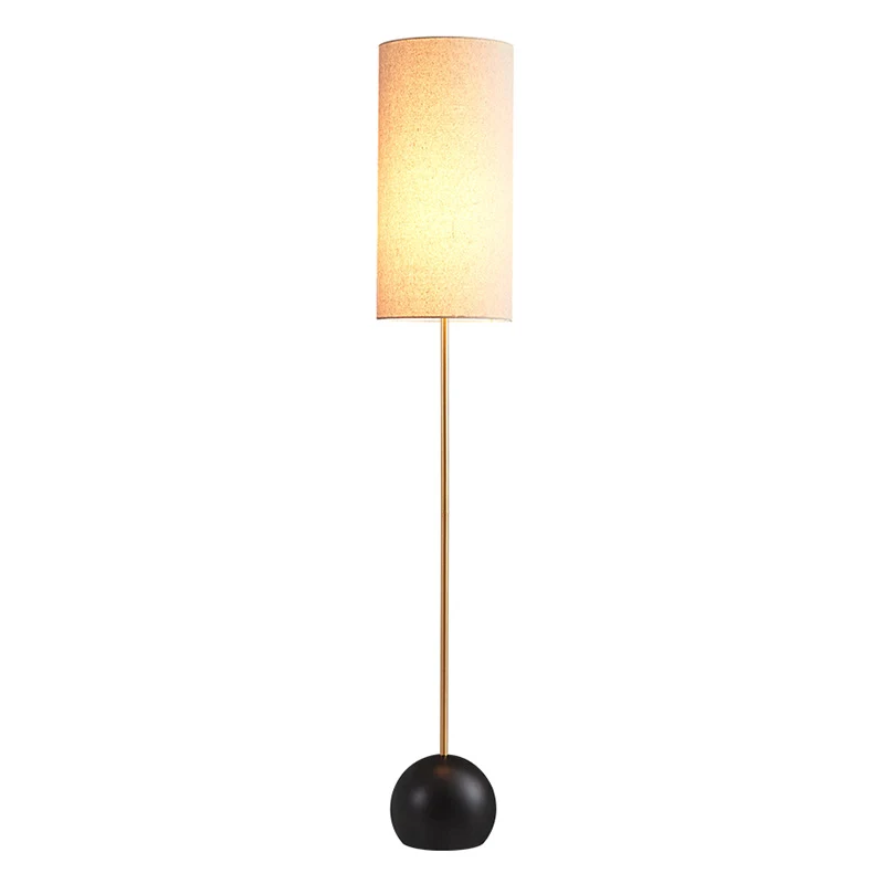 Lampadaire simple à ampoule unique en forme de cylindre, lampe sur pied en tissu pour salon Clearhalo