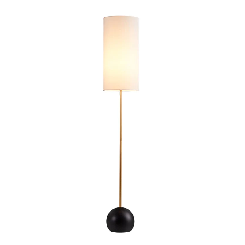 Lampadaire simple à ampoule unique en forme de cylindre, lampe sur pied en tissu pour salon Clearhalo