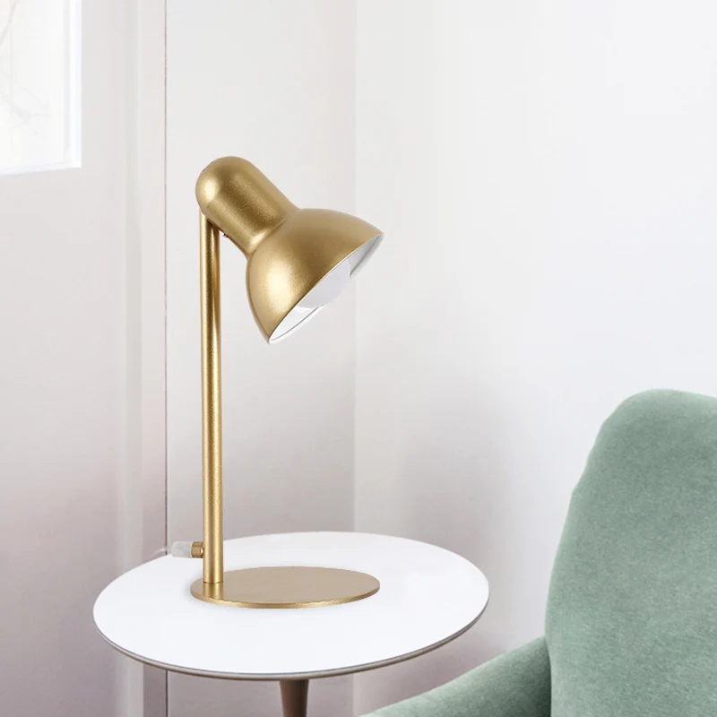Lampe de bureau à abat-jour en forme de dôme noir/blanc, Loft élégant en métal, 1 ampoule, Mini éclairage de bureau sur pi...