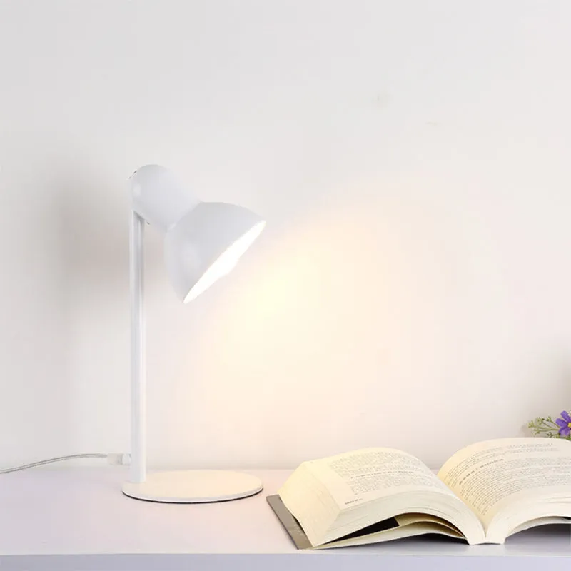 Lampe de bureau à abat-jour en forme de dôme noir/blanc, Loft élégant en métal, 1 ampoule, Mini éclairage de bureau sur pi...