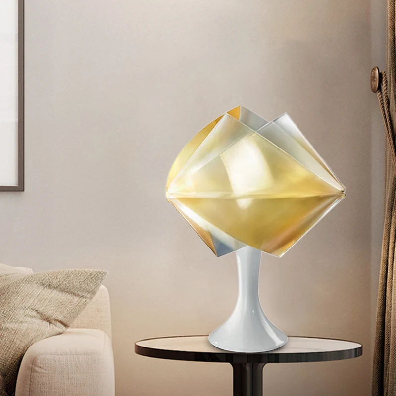 Lampe de chevet en rouleau violet/jaune, Style Simple, 1 ampoule, éclairage de Table de nuit en fer avec Base pour salon C...