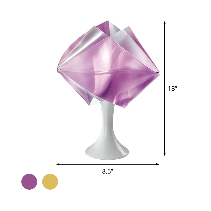Lampe de chevet en rouleau violet/jaune, Style Simple, 1 ampoule, éclairage de Table de nuit en fer avec Base pour salon C...