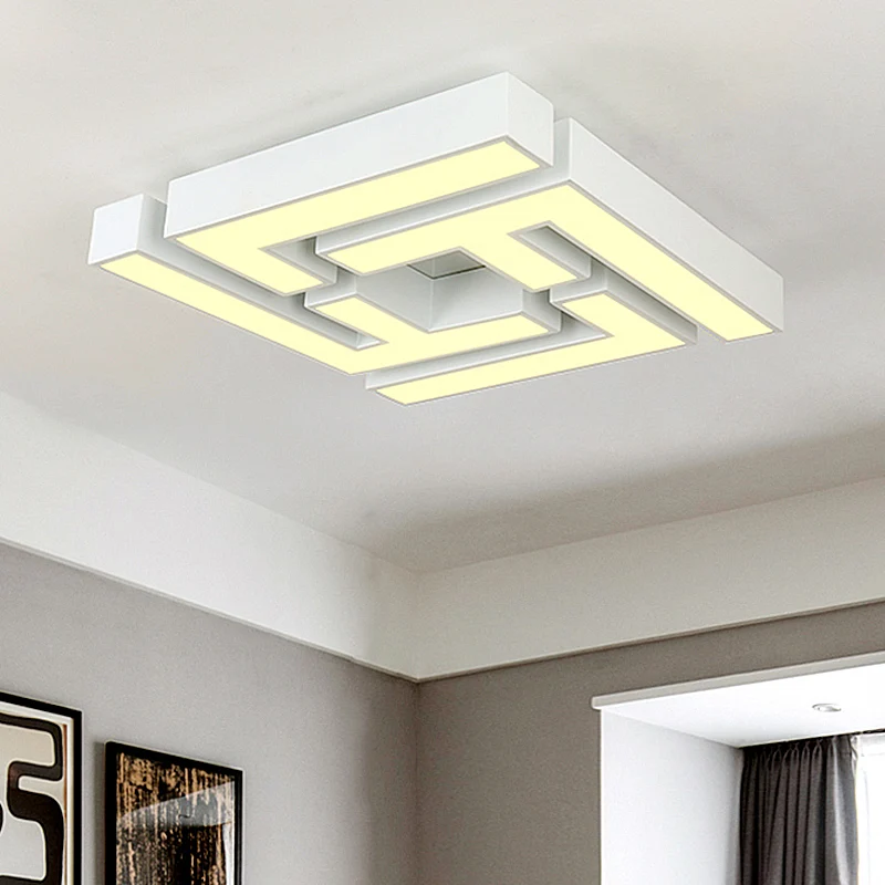 Lampe encastrée de chambre à coucher labyrinthe en acrylique, luminaire de plafond à LED blanc ombré en lumière chaude/bla...