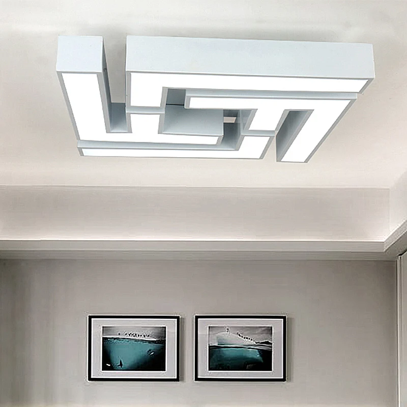 Lampe encastrée de chambre à coucher labyrinthe en acrylique, luminaire de plafond à LED blanc ombré en lumière chaude/bla...