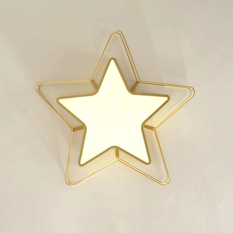 Lampe encastrée en forme de pentagramme noir/or, plafonnier LED moderne en acrylique pour chambre à coucher Clearhalo