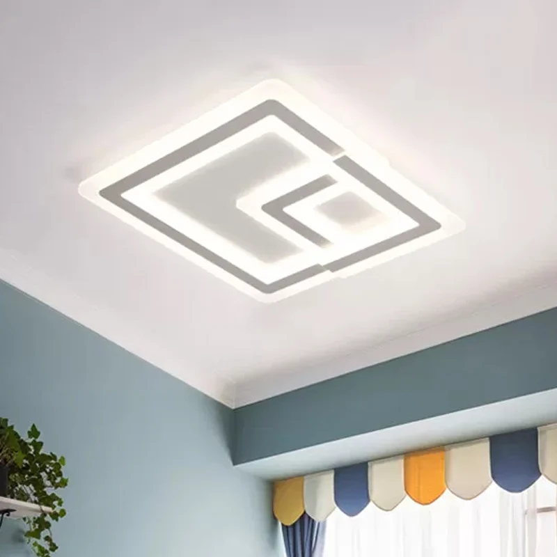 Lampe encastrée à LED carrée nordique de 16 "/ 19,5" / 25 "W LED en métal et acrylique blanc plafonnier encastré en blanc...