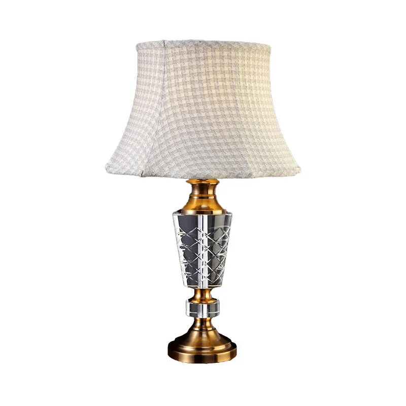 Lampe de lecture conique contemporaine en cristal taillé à la main, lampe de chevet à 1 tête en gris Clearhalo