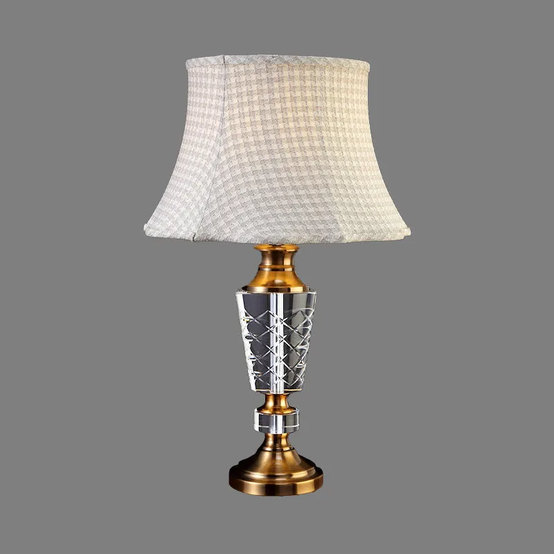 Lampe de lecture conique contemporaine en cristal taillé à la main, lampe de chevet à 1 tête en gris Clearhalo