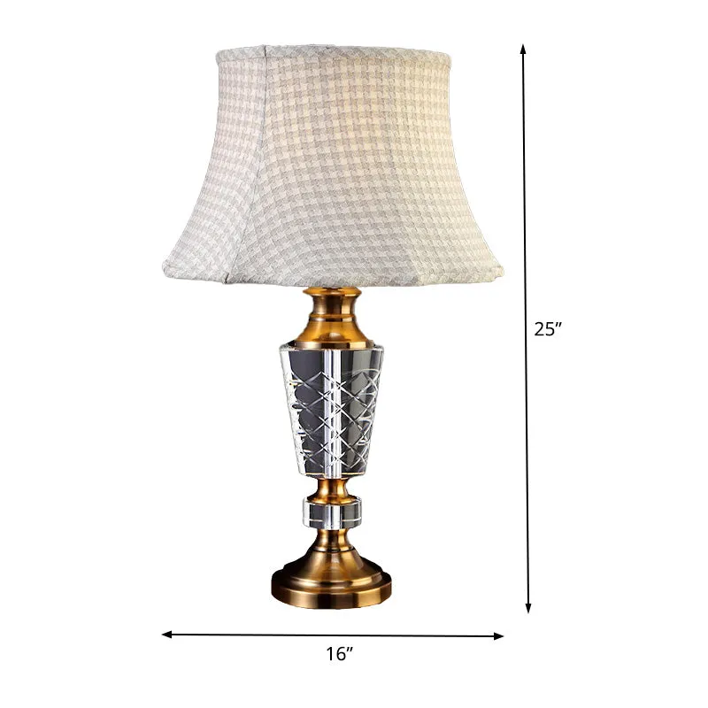 Lampe de lecture conique contemporaine en cristal taillé à la main, lampe de chevet à 1 tête en gris Clearhalo