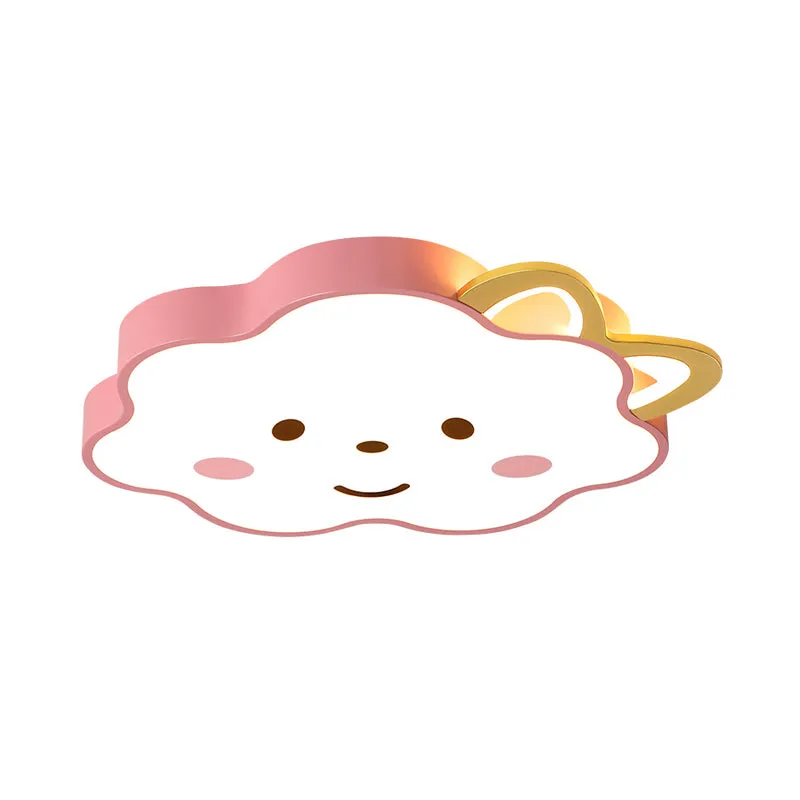 Lampe LED encastrée en forme de nuage en acrylique, luminaire de plafond, dessin animé rose, pour chambre à coucher, en bl...