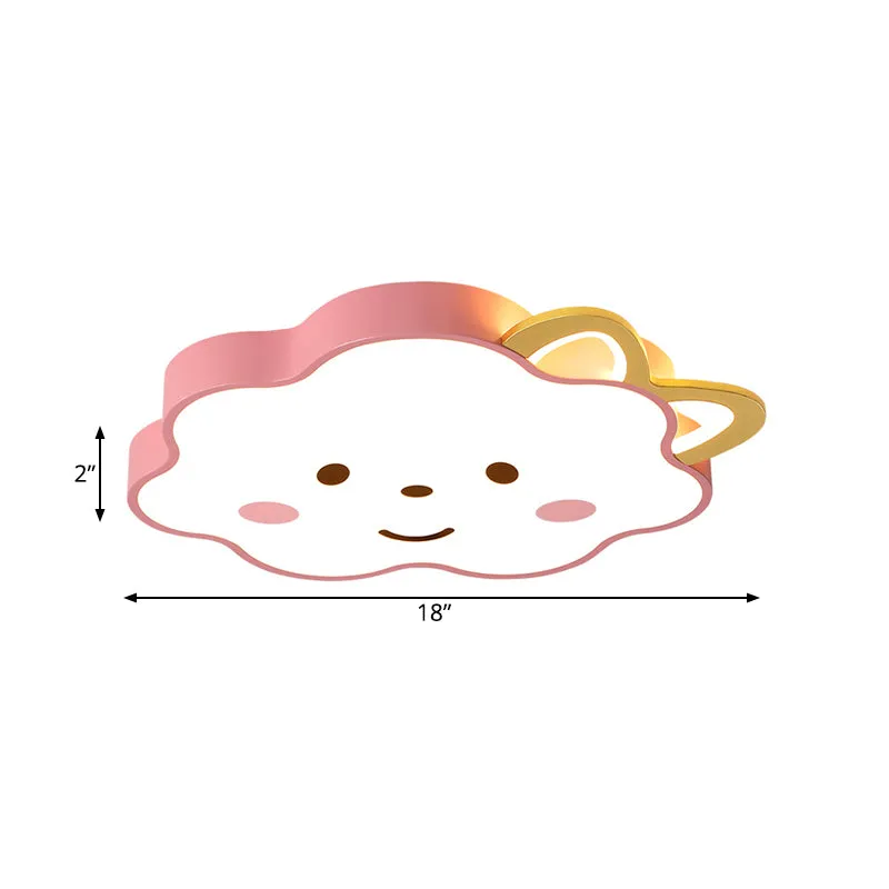 Lampe LED encastrée en forme de nuage en acrylique, luminaire de plafond, dessin animé rose, pour chambre à coucher, en bl...