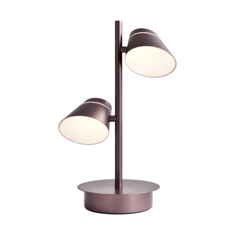 Lampe de nuit à abat-jour conique angulaire pivotant, éclairage de Table de chevet simple en métal moderne en café Clearhalo