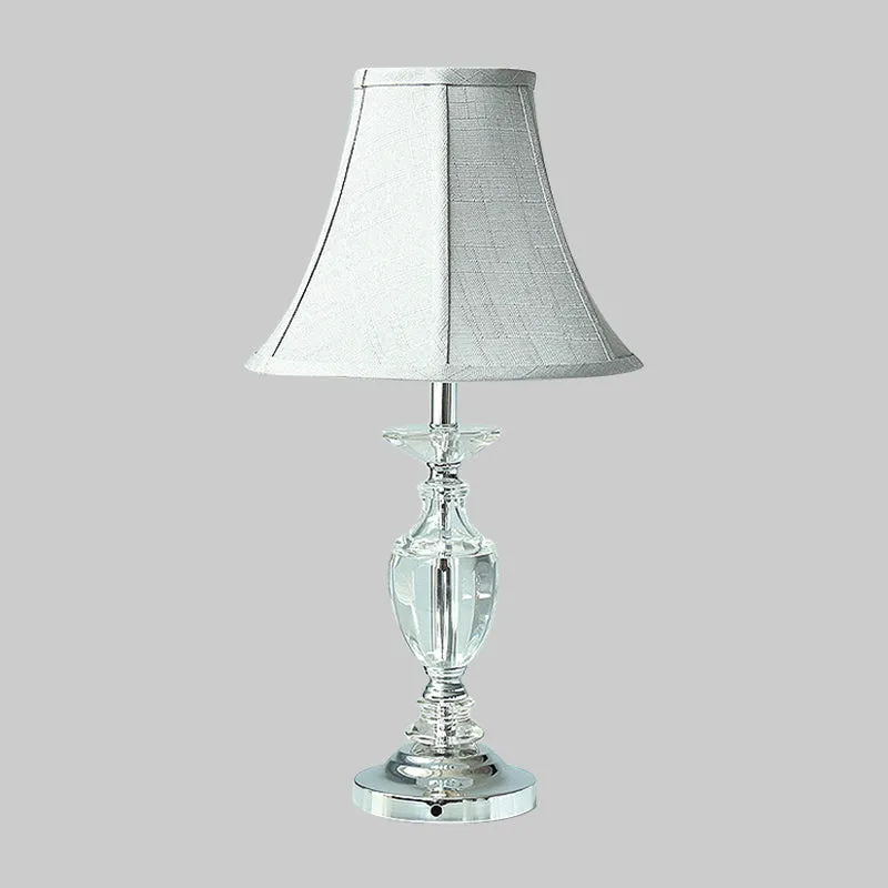 Lampe de nuit à panneaux minimalistes en forme de cloche, cristal taillé à la main, lampe de table de chevet à 1 tête pour...