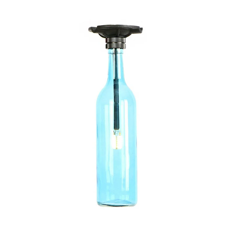 Lampe semi-encastrée à 1 ampoule avec abat-jour en verre de bouteille, luminaire semi-encastré industriel élégant pour sal...