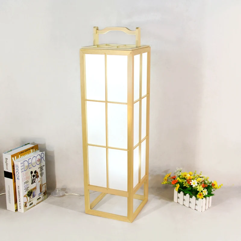 Lampe sur pied en bois Beige de Style japonais, boîte à nourriture simple, luminaire décoratif d'intérieur, idéal pour un...
