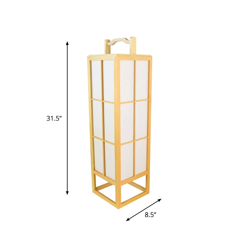 Lampe sur pied en bois Beige de Style japonais, boîte à nourriture simple, luminaire décoratif d'intérieur, idéal pour un...