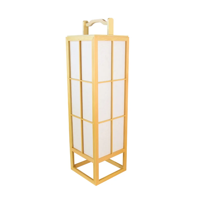 Lampe sur pied en bois Beige de Style japonais, boîte à nourriture simple, luminaire décoratif d'intérieur, idéal pour un...