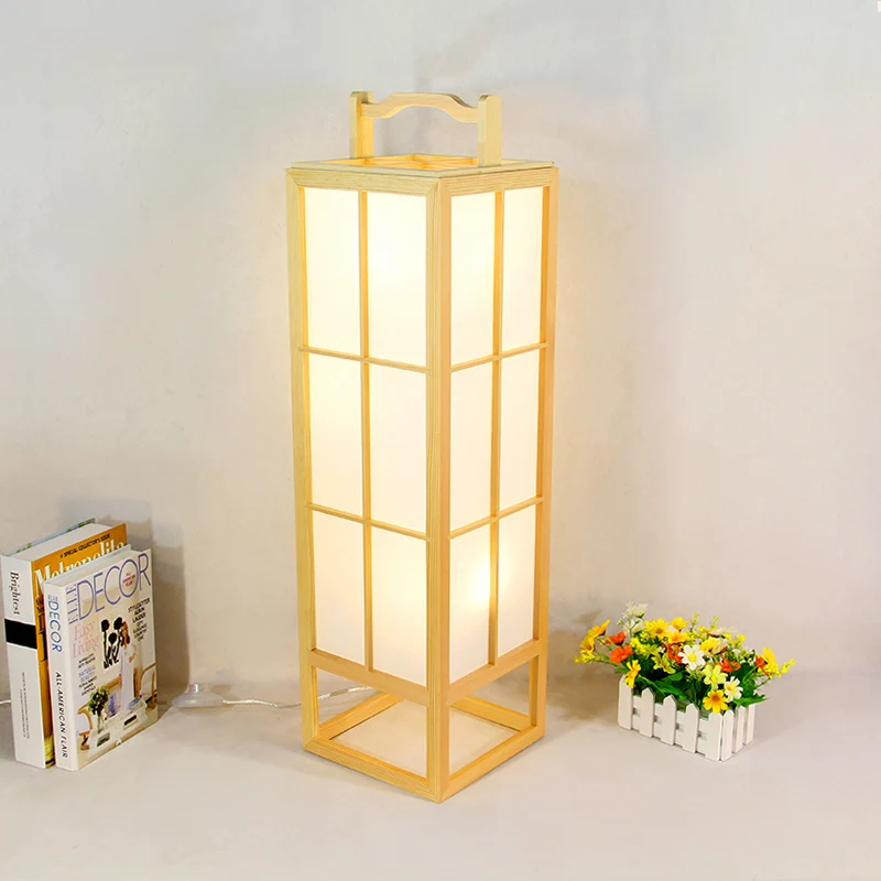 Lampe sur pied en bois Beige de Style japonais, boîte à nourriture simple, luminaire décoratif d'intérieur, idéal pour un...