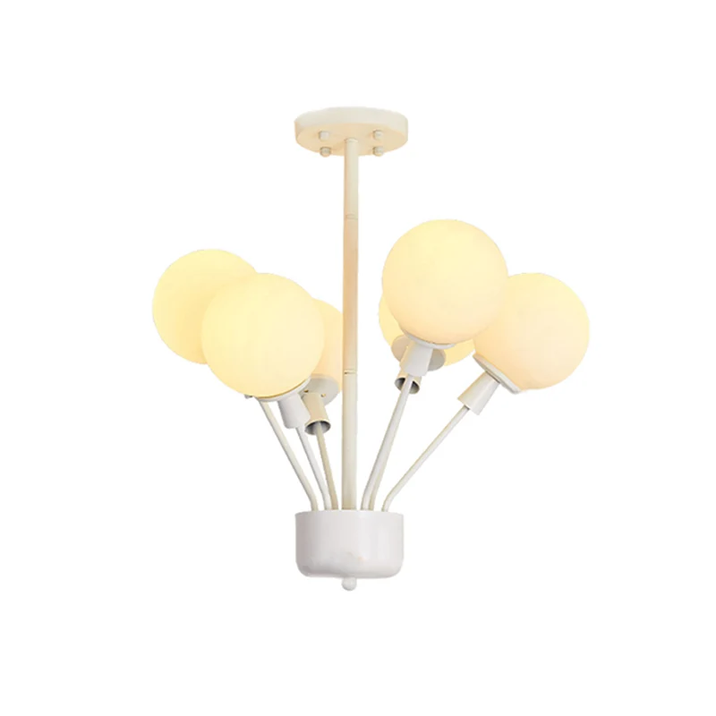 Lampe suspendue ballon à 6 lumières, lampe suspendue moderne en métal et verre en blanc pour chambre d'enfant Clearhalo