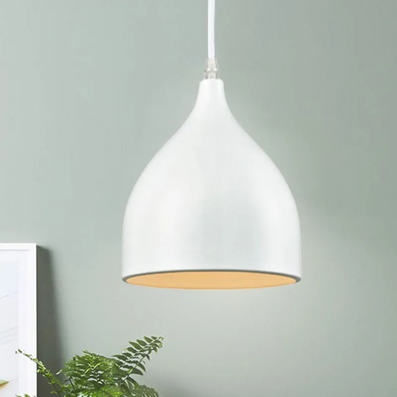 Lampe suspendue en forme de dôme, finition noir/blanc, Style moderniste, en métal, 1 ampoule, pour cuisine Clearhalo
