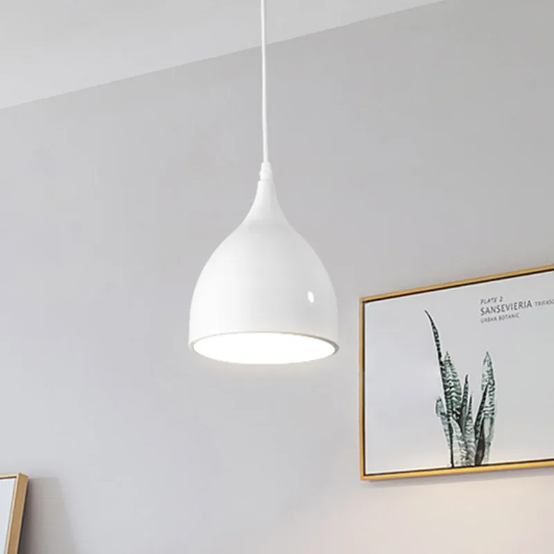 Lampe suspendue en forme de dôme, finition noir/blanc, Style moderniste, en métal, 1 ampoule, pour cuisine Clearhalo