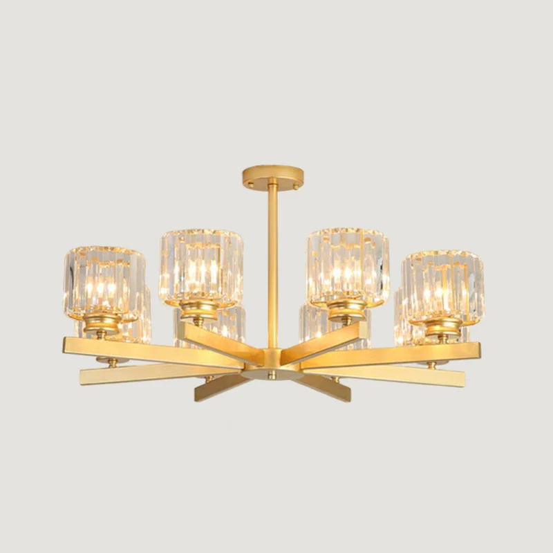 Lampe suspendue au plafond cylindrique en cristal, lustre minimaliste, éclairage pour le salon Clearhalo