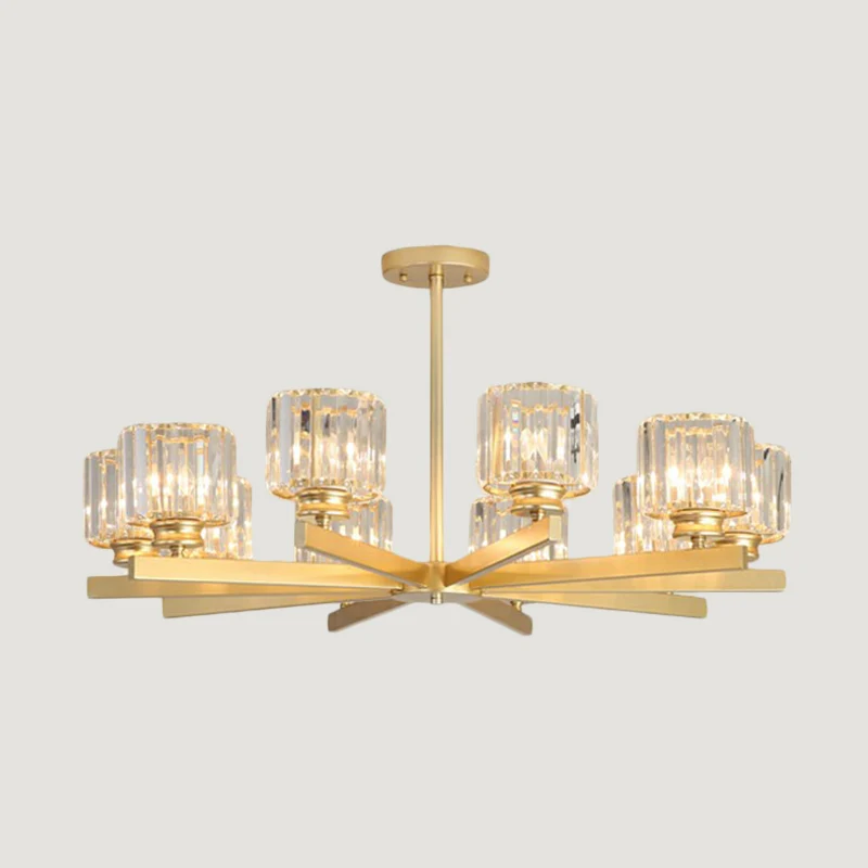 Lampe suspendue au plafond cylindrique en cristal, lustre minimaliste, éclairage pour le salon Clearhalo