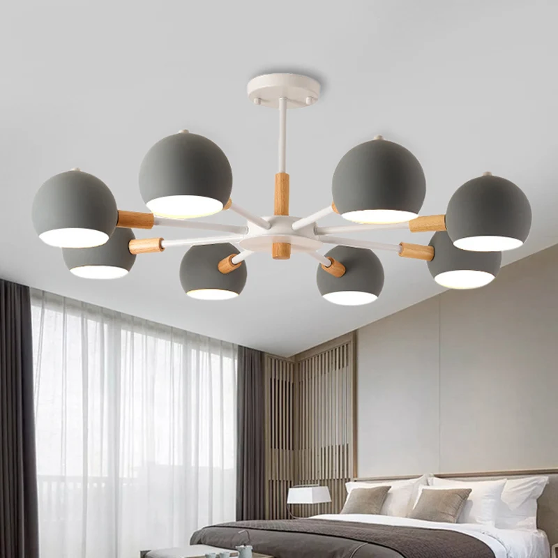 Lampe suspendue sphérique de Style moderne, lustre suspendu en métal à 8 lumières pour le salon Clearhalo