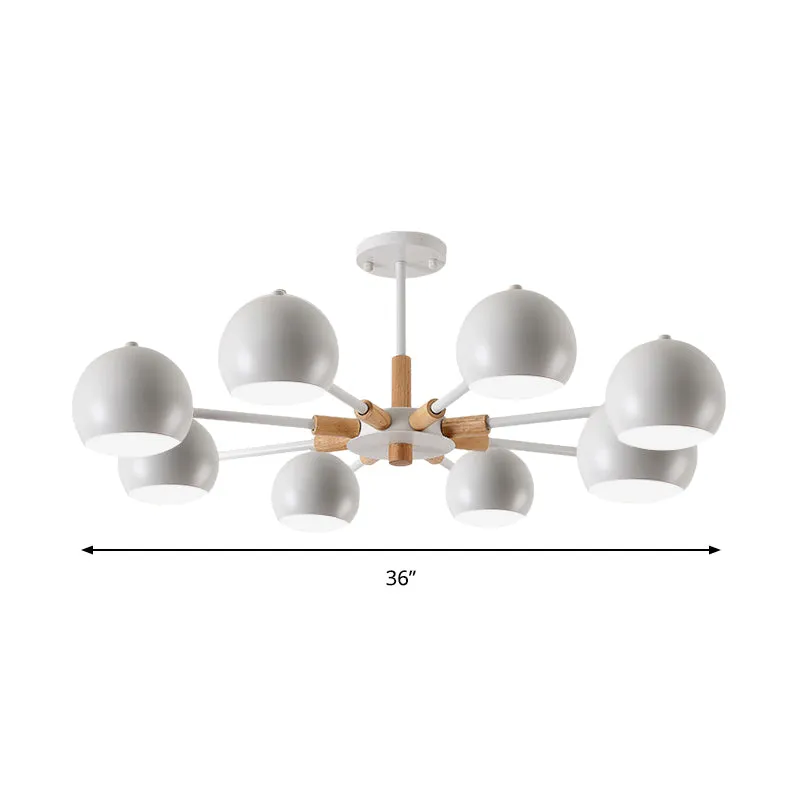 Lampe suspendue sphérique de Style moderne, lustre suspendu en métal à 8 lumières pour le salon Clearhalo