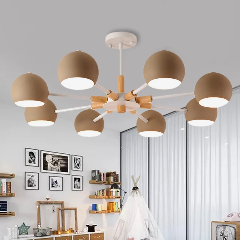 Lampe suspendue sphérique de Style moderne, lustre suspendu en métal à 8 lumières pour le salon Clearhalo