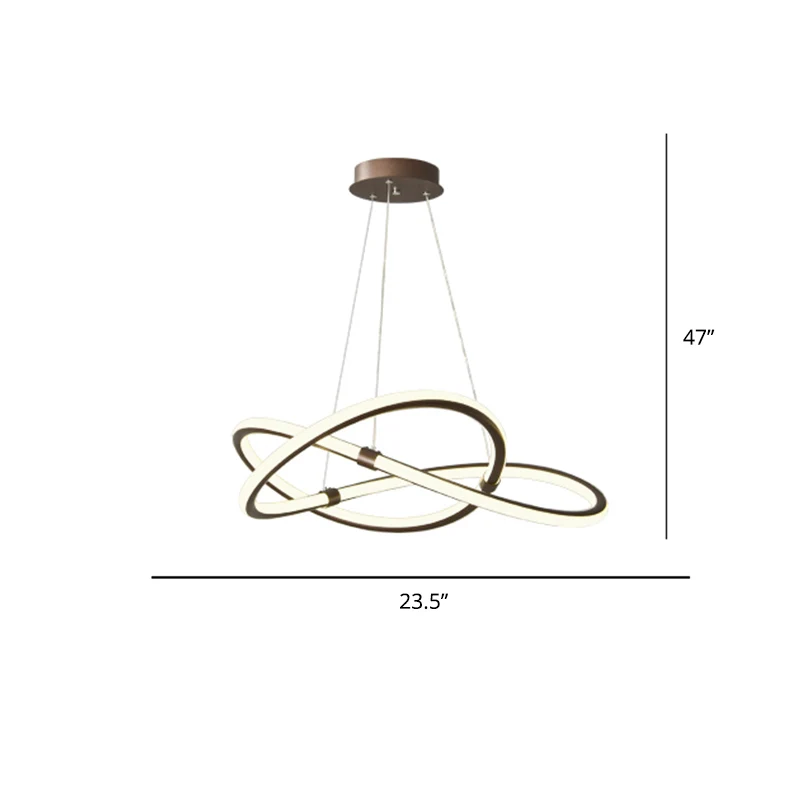 Lampe à suspension LED minimaliste en forme de torsion, lustre de salon en aluminium, luminaire Clearhalo