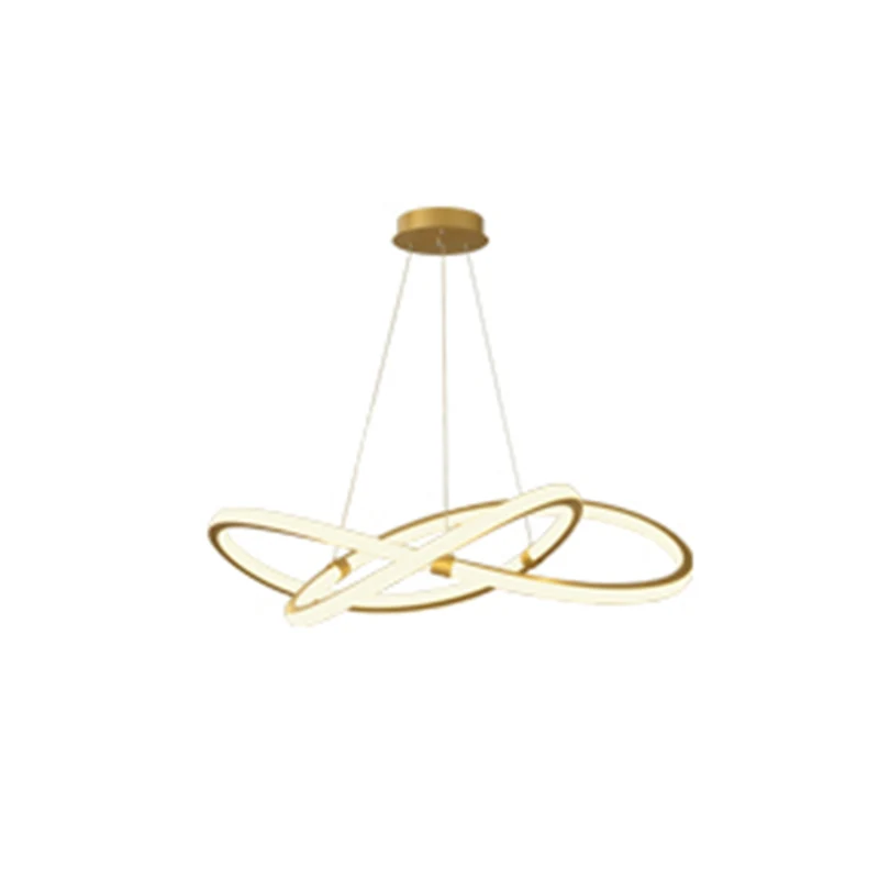 Lampe à suspension LED minimaliste en forme de torsion, lustre de salon en aluminium, luminaire Clearhalo