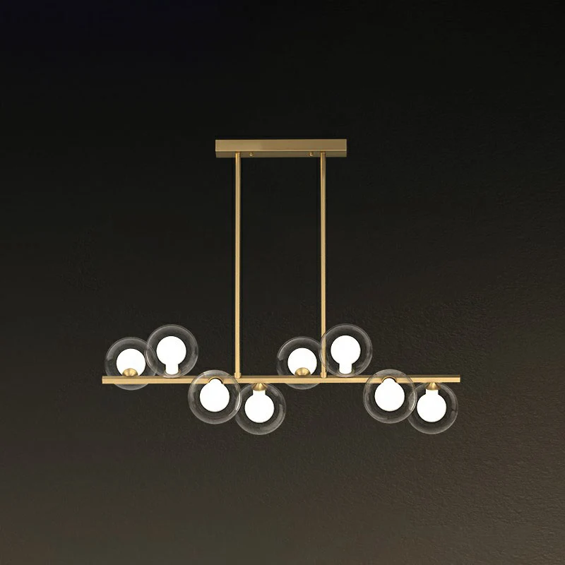 Lampe à suspension postmoderne à bulles avec abat-jour en verre transparent et blanc Clearhalo