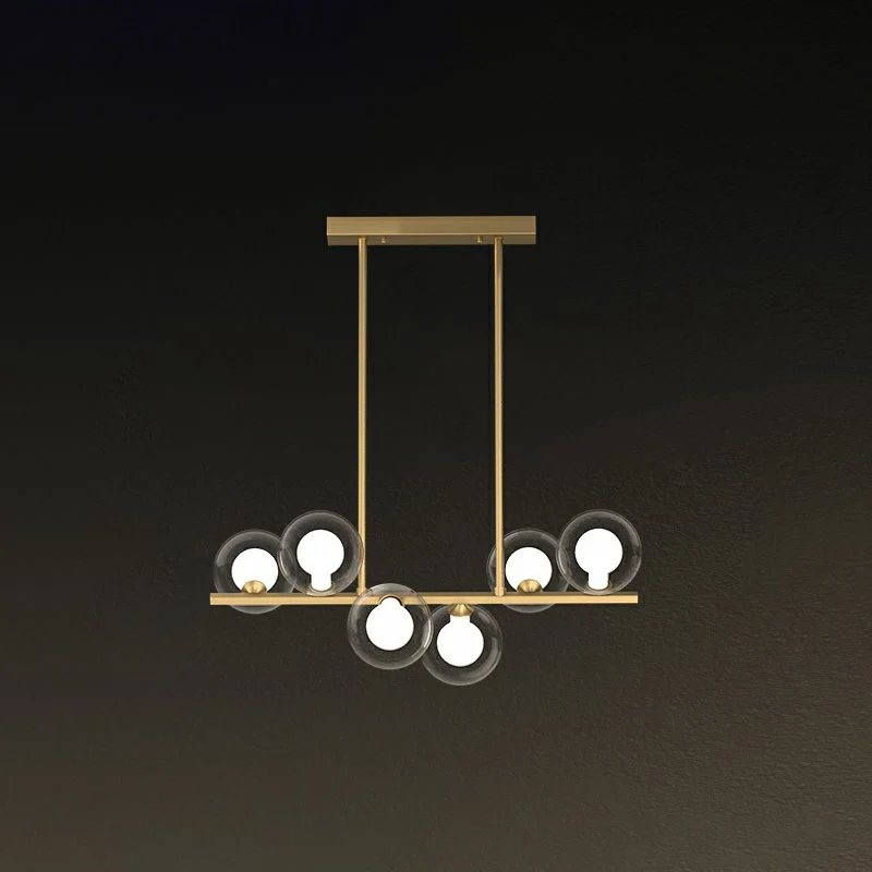 Lampe à suspension postmoderne à bulles avec abat-jour en verre transparent et blanc Clearhalo
