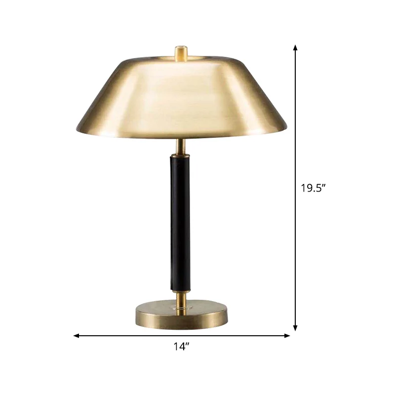 Lampe de Table de nuit en forme de bol doré, éclairage Post-moderne à 1 tête en métal, lampe de chevet pour salon Clearhalo