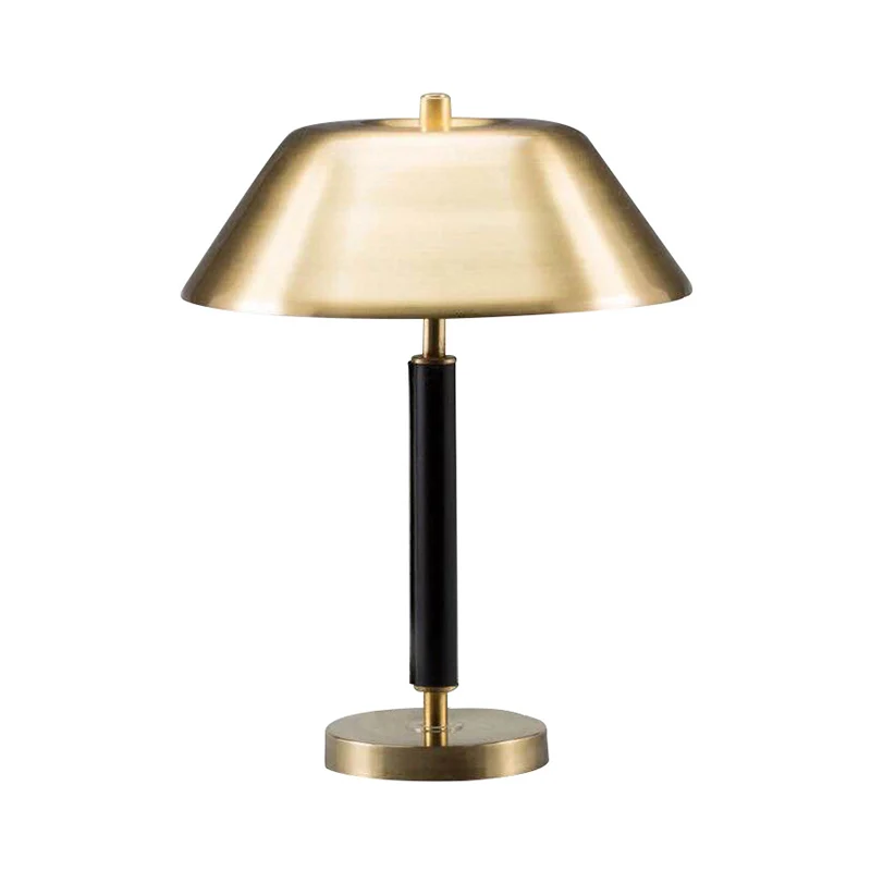 Lampe de Table de nuit en forme de bol doré, éclairage Post-moderne à 1 tête en métal, lampe de chevet pour salon Clearhalo
