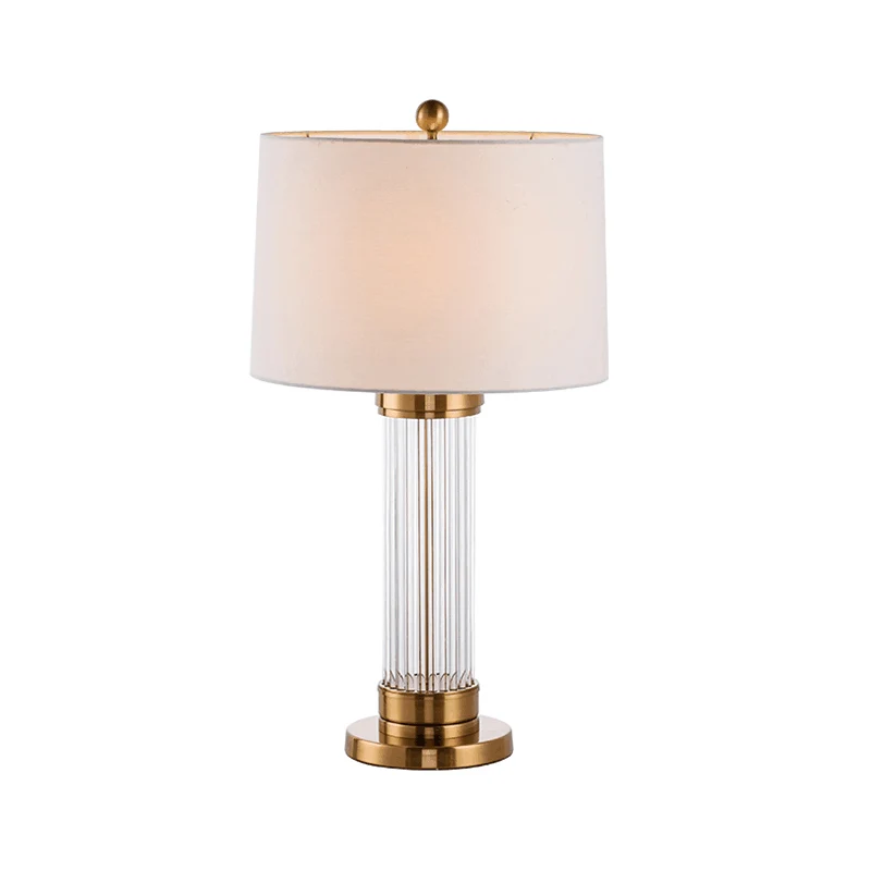 Lampe de table pilier bleu noirâtre/verre transparent lampe de table de chevet postmoderne à 1 tête avec abat-jour cylindr...