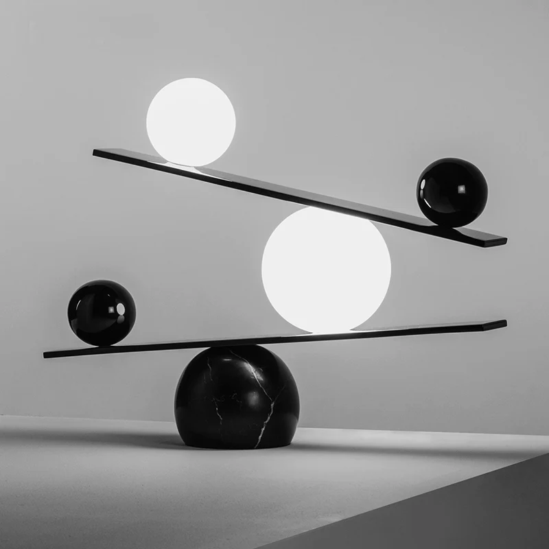 Lampe de Table ronde avec abat-jour en verre crème, lampe de chevet artistique à 2 têtes pour le salon Clearhalo