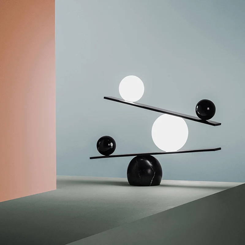 Lampe de Table ronde avec abat-jour en verre crème, lampe de chevet artistique à 2 têtes pour le salon Clearhalo