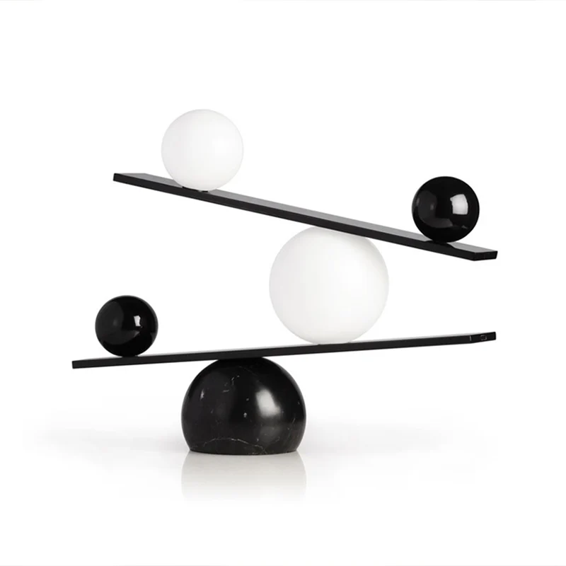 Lampe de Table ronde avec abat-jour en verre crème, lampe de chevet artistique à 2 têtes pour le salon Clearhalo