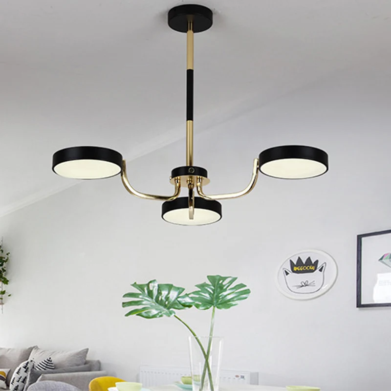 Lampes suspendues ovales pour salle à manger, en acrylique, 3 ampoules, lampes suspendues de style moderne Clearhalo