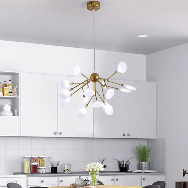 LED branche acrylique lustre luminaire contemporain pendentif éclairage pour salon Clearhalo